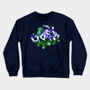 Pansies - Bunch of Purple and White Pansies Crewneck Sweatshirt